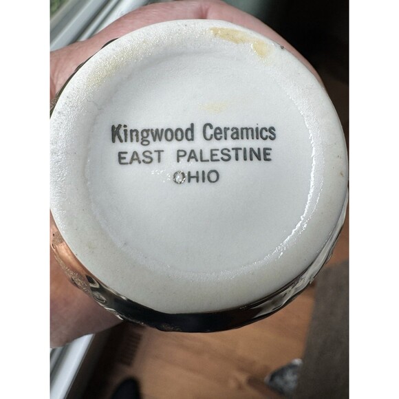 Kingwood Weeping Gold Pitcher Vase Ewer 4 Inches Vintage MCM East Palestine Ohio - Picture 4 of 6